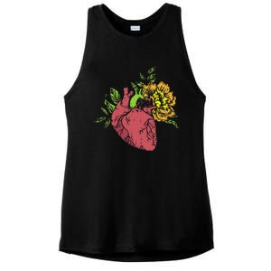 Floral Heart Earth Day Love Recycle Pro Environment Gift Ladies PosiCharge Tri-Blend Wicking Tank