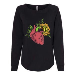 Floral Heart Earth Day Love Recycle Pro Environment Gift Womens California Wash Sweatshirt