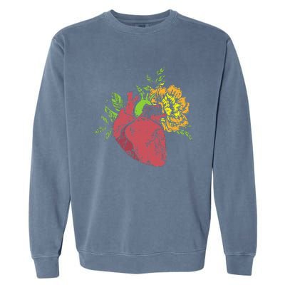 Floral Heart Earth Day Love Recycle Pro Environment Gift Garment-Dyed Sweatshirt