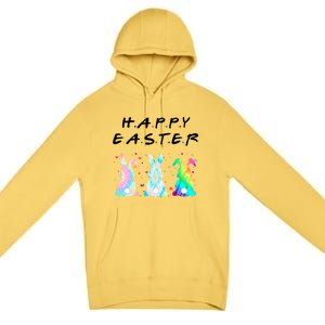 Friends Happy Easter Colorful Bunnies Premium Pullover Hoodie