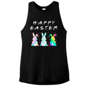 Friends Happy Easter Colorful Bunnies Ladies PosiCharge Tri-Blend Wicking Tank