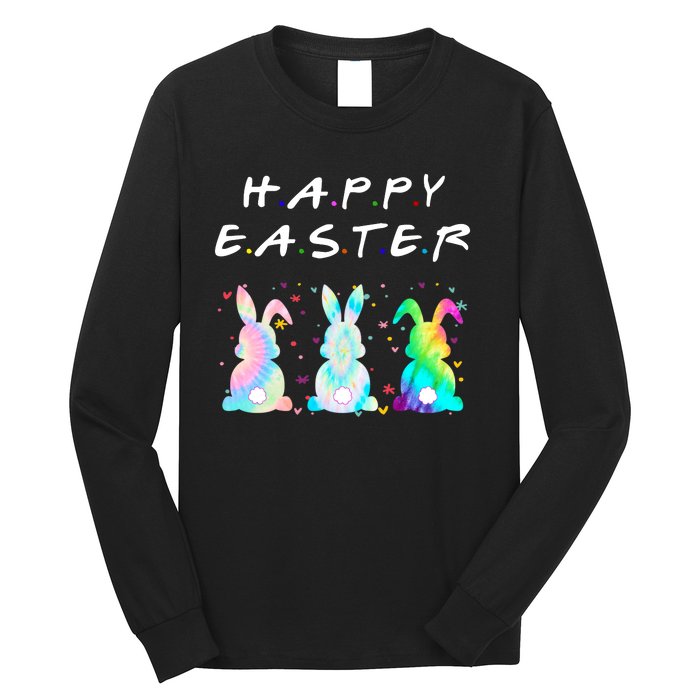 Friends Happy Easter Colorful Bunnies Long Sleeve Shirt