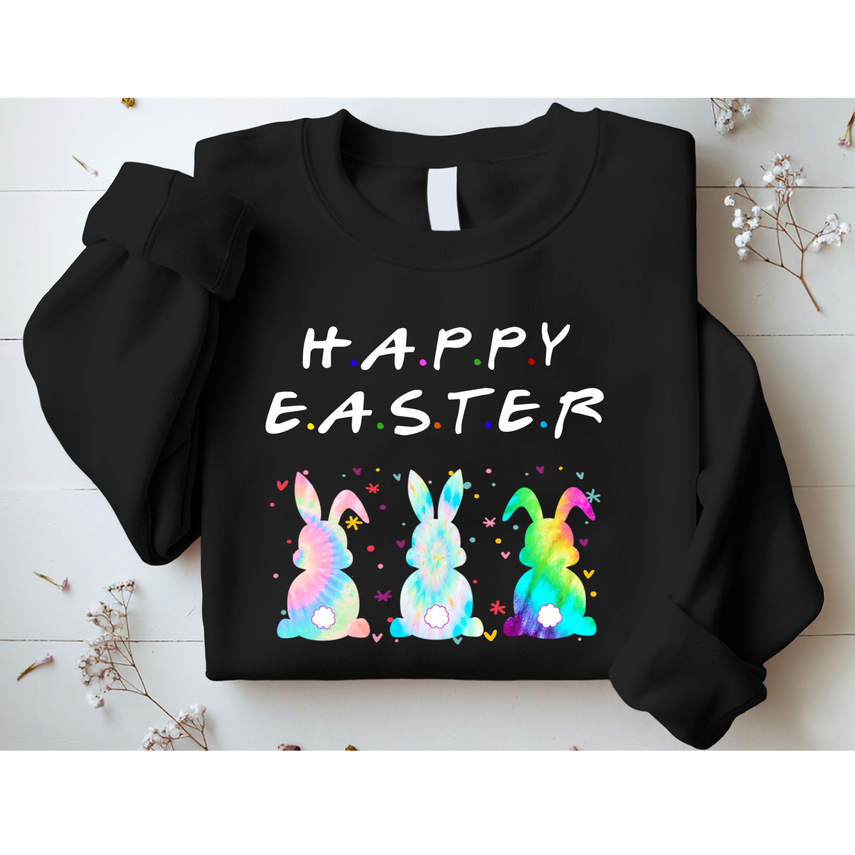 Friends Happy Easter Colorful Bunnies Sweatshirt
