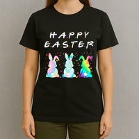Friends Happy Easter Colorful Bunnies T-Shirt