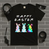 Friends Happy Easter Colorful Bunnies T-Shirt