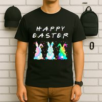 Friends Happy Easter Colorful Bunnies T-Shirt