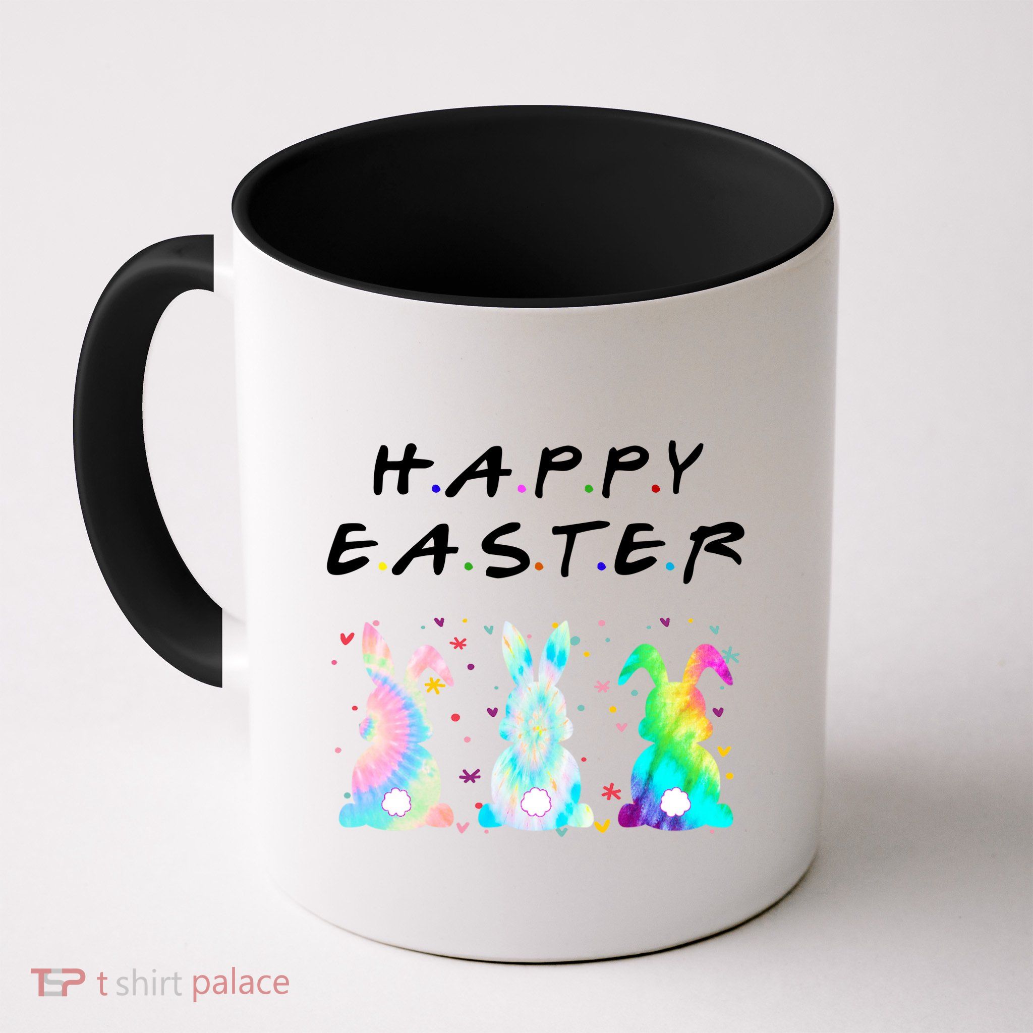 Friends Happy Easter Colorful Bunnies Mug