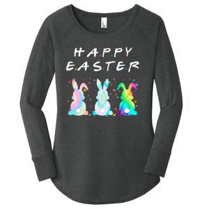 Friends Happy Easter Colorful Bunnies Women's Perfect Tri Tunic Long Sleeve Shirt