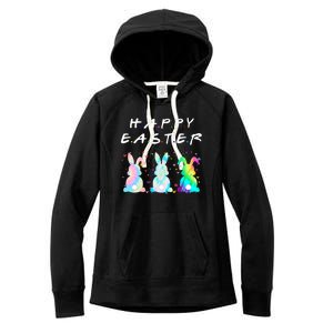 Friends Happy Easter Colorful Bunnies Women's Fleece Hoodie