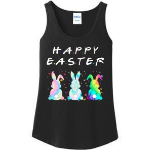 Friends Happy Easter Colorful Bunnies Ladies Essential Tank