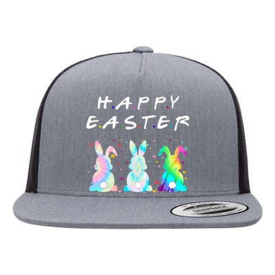 Friends Happy Easter Colorful Bunnies Flat Bill Trucker Hat