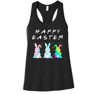 Friends Happy Easter Colorful Bunnies Women's Racerback Tank