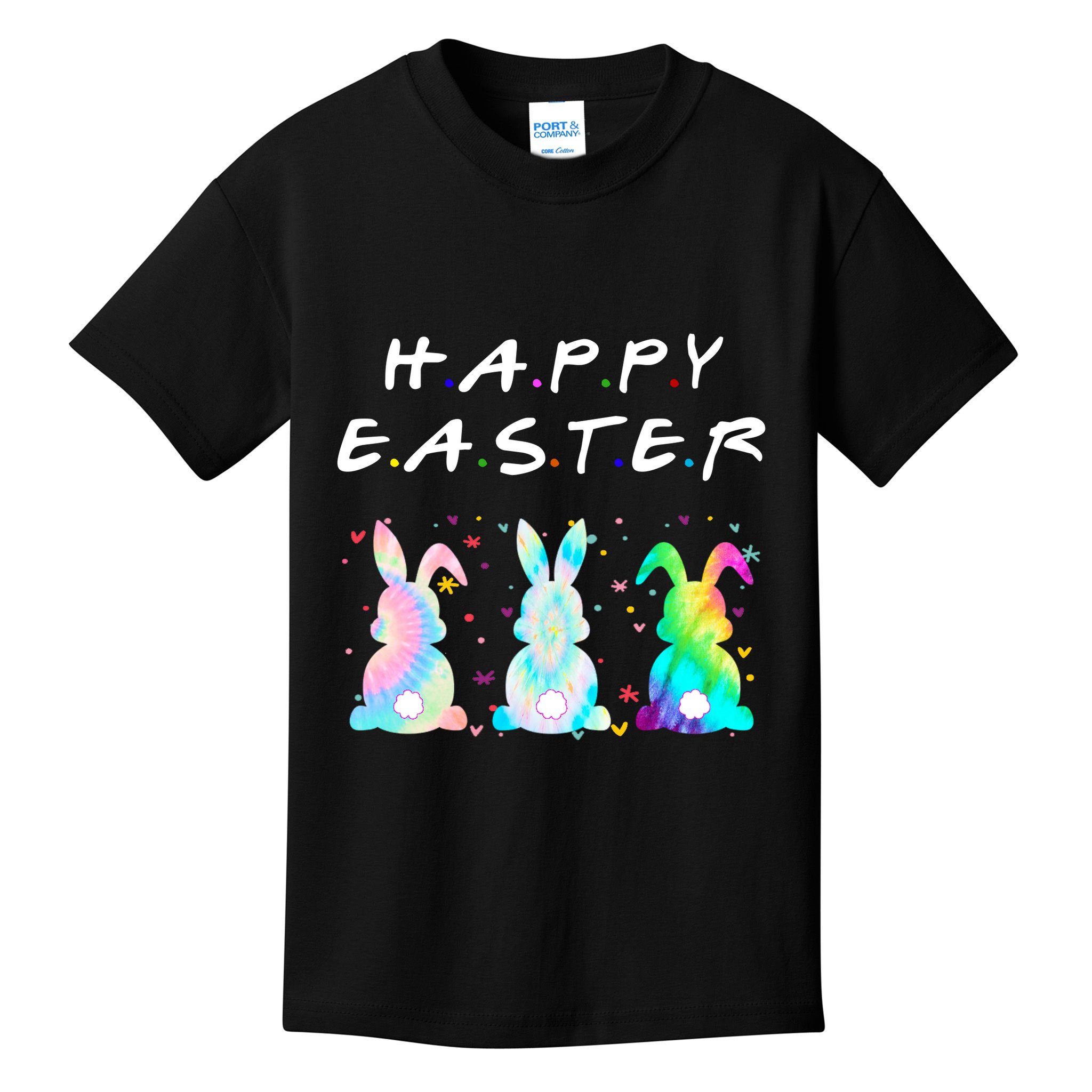 Friends Happy Easter Colorful Bunnies Kids T-Shirt