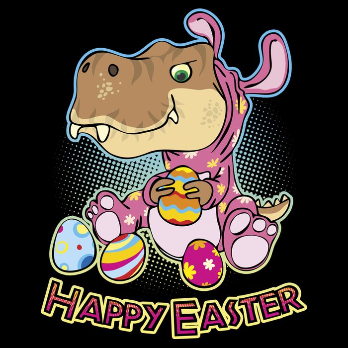 Funny Happy Easter Dinosaur Easter Bunny Costume Cooling Performance Crew T-Shirt