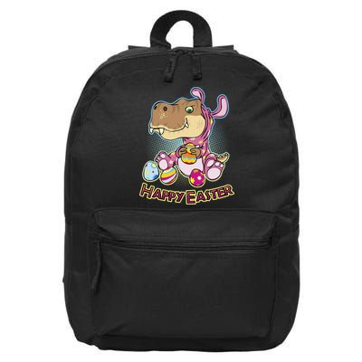 Funny Happy Easter Dinosaur Easter Bunny Costume 16 in Basic Backpack
