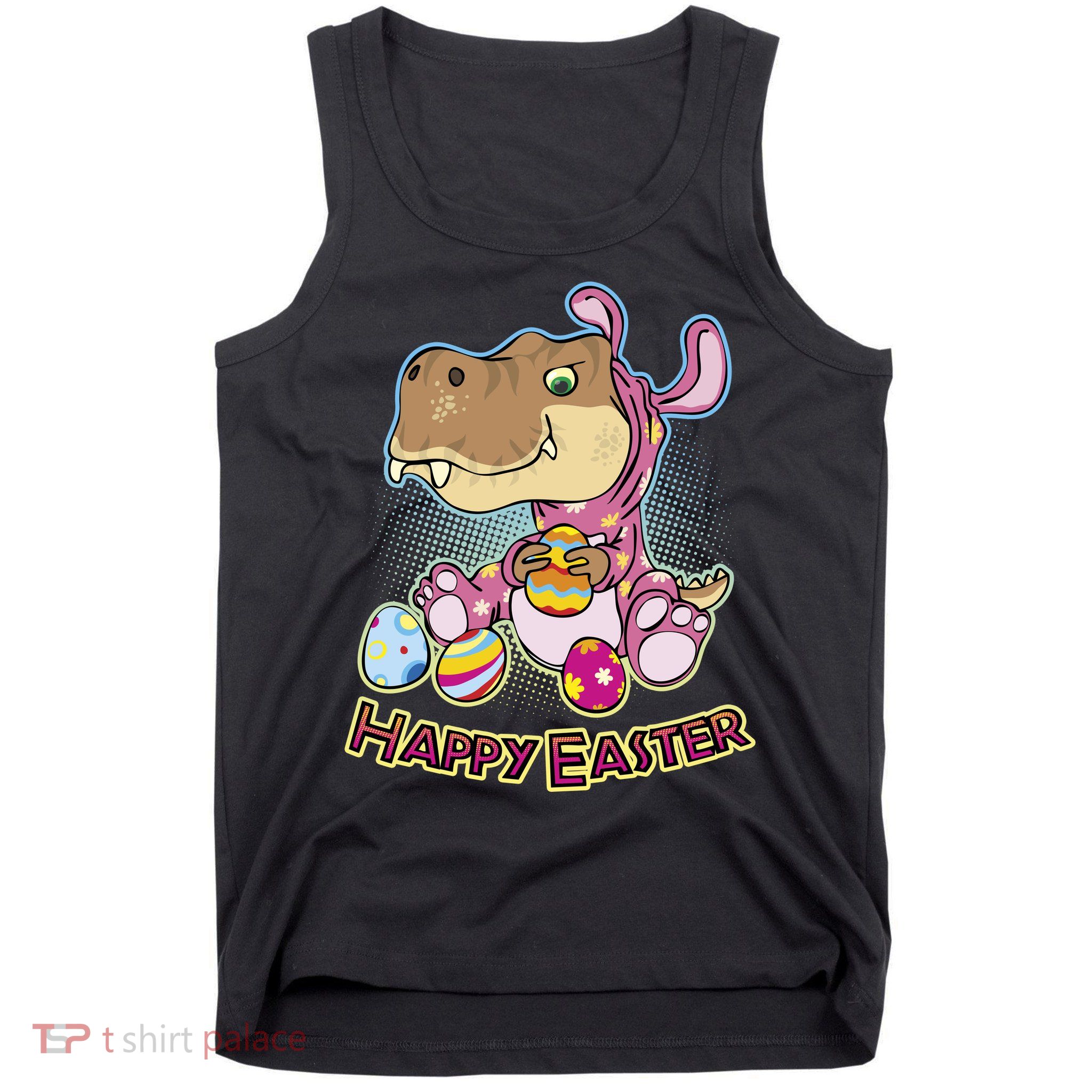 Funny Happy Easter Dinosaur Easter Bunny Costume Tank Top