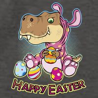 Funny Happy Easter Dinosaur Easter Bunny Costume Vector Backpack