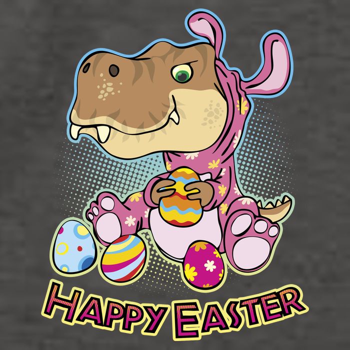 Funny Happy Easter Dinosaur Easter Bunny Costume Vector Backpack