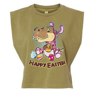 Funny Happy Easter Dinosaur Easter Bunny Costume Garment-Dyed Women's Muscle Tee