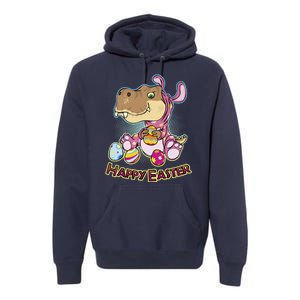 Funny Happy Easter Dinosaur Easter Bunny Costume Premium Hoodie