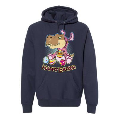 Funny Happy Easter Dinosaur Easter Bunny Costume Premium Hoodie