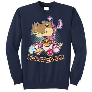 Funny Happy Easter Dinosaur Easter Bunny Costume Tall Sweatshirt