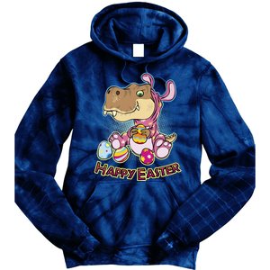 Funny Happy Easter Dinosaur Easter Bunny Costume Tie Dye Hoodie