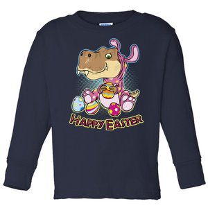 Funny Happy Easter Dinosaur Easter Bunny Costume Toddler Long Sleeve Shirt