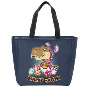 Funny Happy Easter Dinosaur Easter Bunny Costume Zip Tote Bag