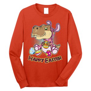 Funny Happy Easter Dinosaur Easter Bunny Costume Long Sleeve Shirt