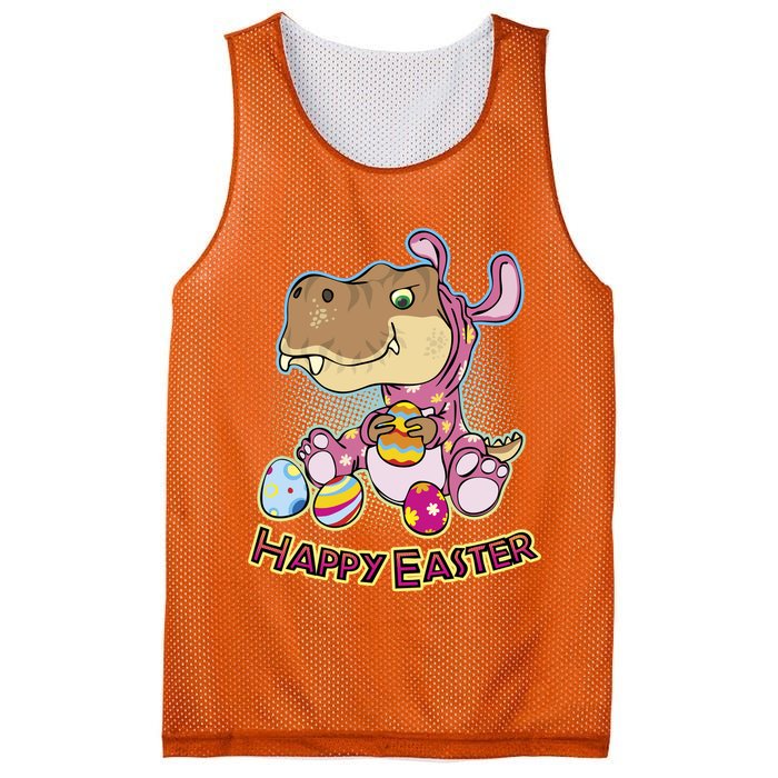 Funny Happy Easter Dinosaur Easter Bunny Costume Mesh Reversible Basketball Jersey Tank