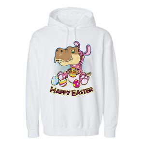 Funny Happy Easter Dinosaur Easter Bunny Costume Garment-Dyed Fleece Hoodie