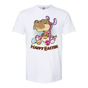 Funny Happy Easter Dinosaur Easter Bunny Costume Softstyle CVC T-Shirt