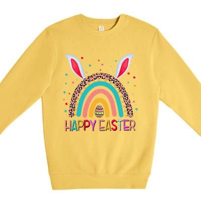 Funny Happy Easter Y'all Rainbow Funny Gnome Premium Crewneck Sweatshirt