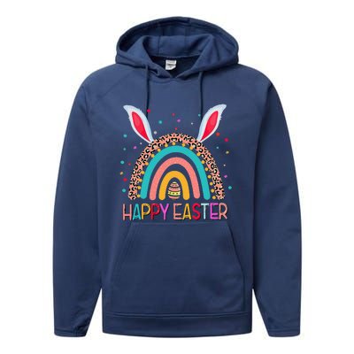 Funny Happy Easter Y'all Rainbow Funny Gnome Performance Fleece Hoodie