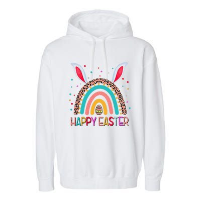 Funny Happy Easter Y'all Rainbow Funny Gnome Garment-Dyed Fleece Hoodie