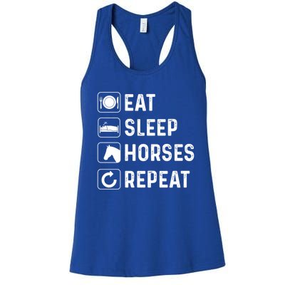 Funny Horse Eat Sleep Horses Horseback Riding Horse Gift Women's Racerback Tank