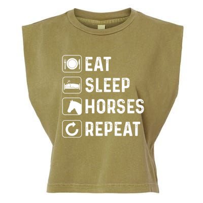 Funny Horse Eat Sleep Horses Horseback Riding Horse Gift Garment-Dyed Women's Muscle Tee