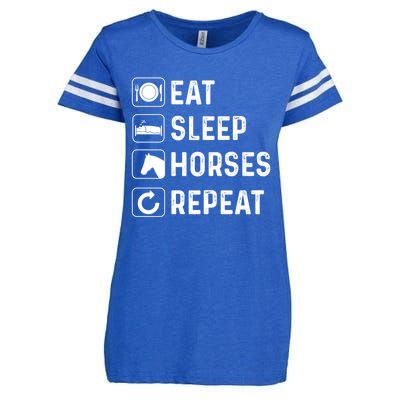 Funny Horse Eat Sleep Horses Horseback Riding Horse Gift Enza Ladies Jersey Football T-Shirt