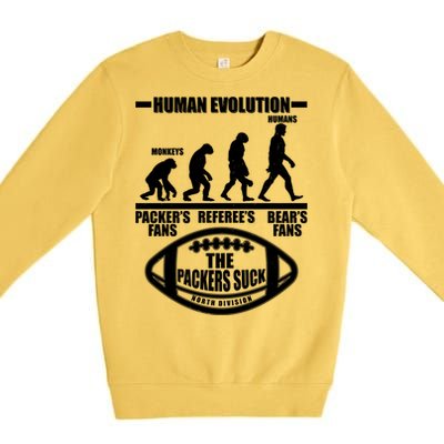 Funny Human Evolution Football Fan Premium Crewneck Sweatshirt