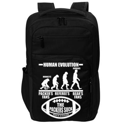 Funny Human Evolution Football Fan Impact Tech Backpack