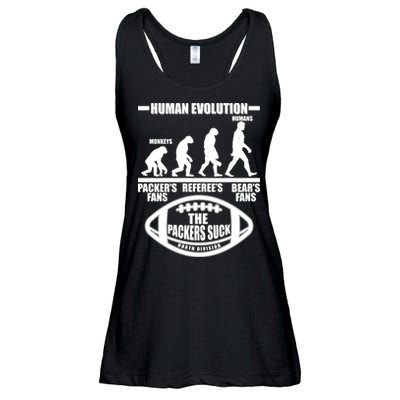 Funny Human Evolution Football Fan Ladies Essential Flowy Tank
