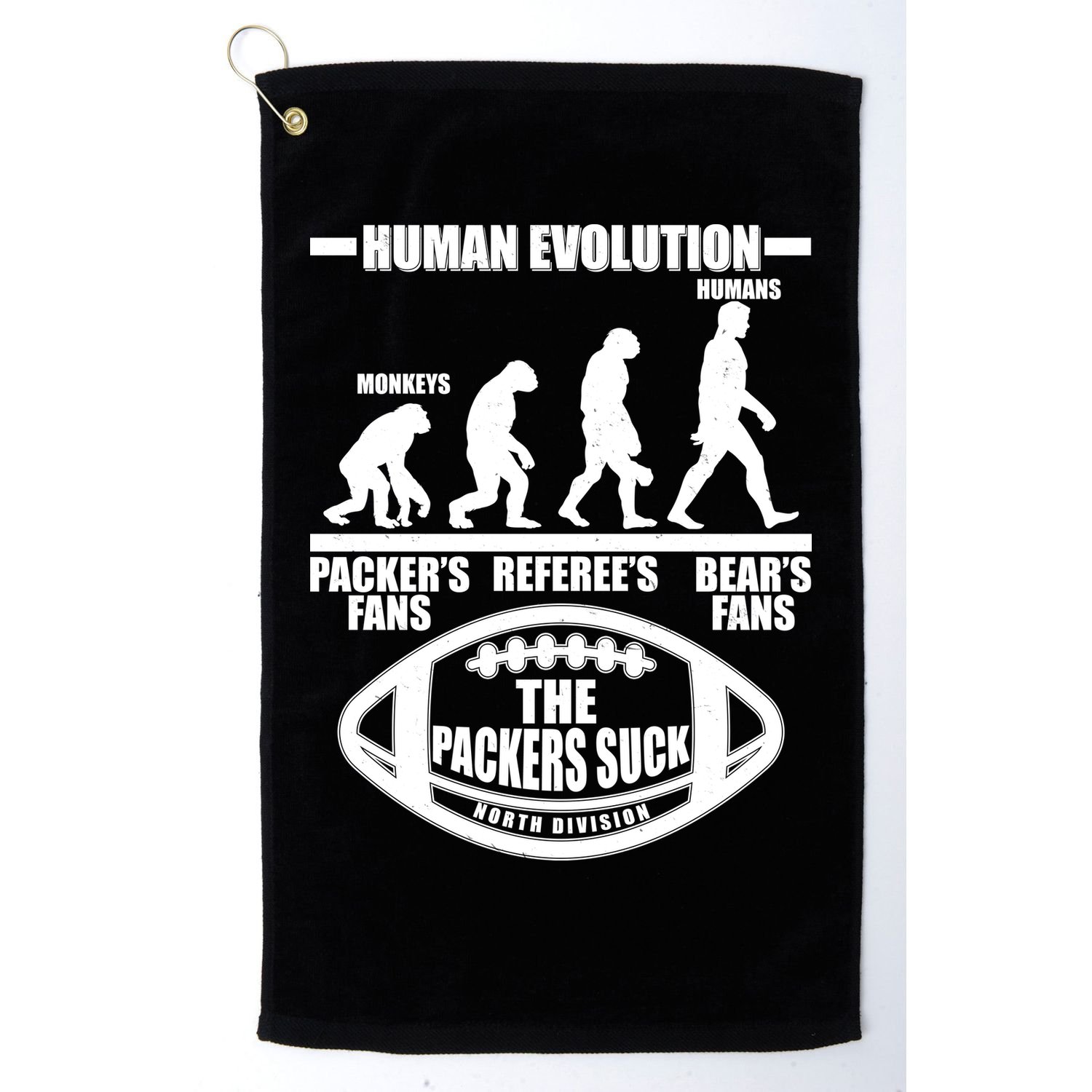 Funny Human Evolution Football Fan Golf Towel