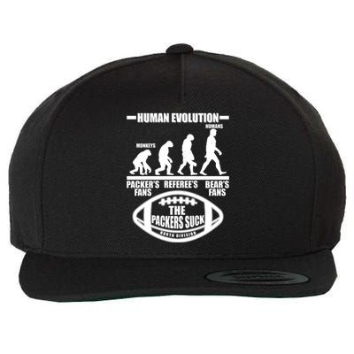 Funny Human Evolution Football Fan Wool Snapback Cap