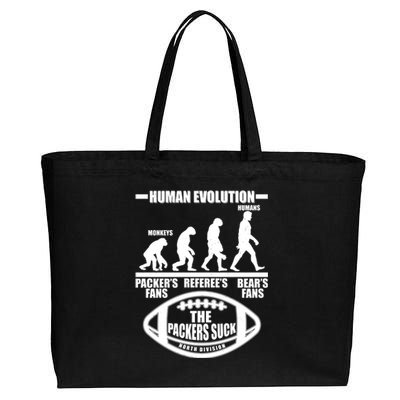 Funny Human Evolution Football Fan Cotton Canvas Jumbo Tote