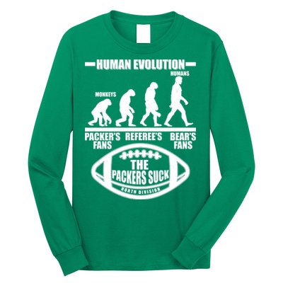 Funny Human Evolution Football Fan Long Sleeve Shirt