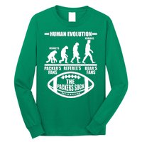 Funny Human Evolution Football Fan Long Sleeve Shirt