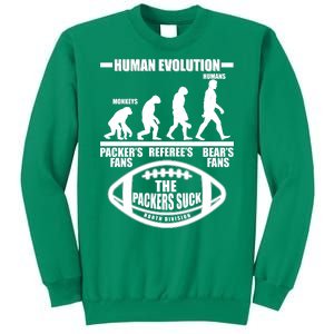 Funny Human Evolution Football Fan Sweatshirt