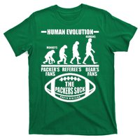 Funny Human Evolution Football Fan T-Shirt