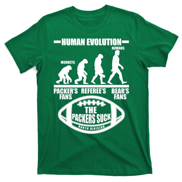 Funny Human Evolution Football Fan T-Shirt